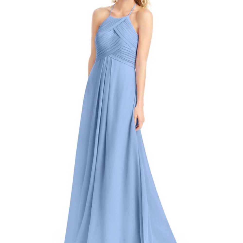 Azazie Ginger Dress - Steel Blue